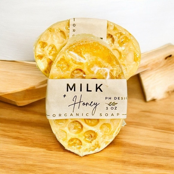 Milk and‎ Honey Massage Soap- with notes of honey & oats 5oz Bar Handmade - Picture 1 of 3